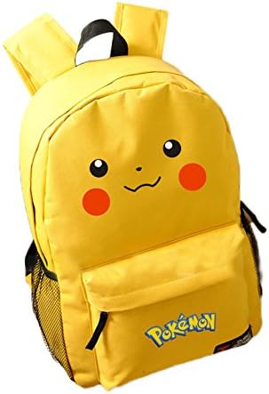 Anime Pokemon Snap Pikachu Zipper Yellow Schoolbag Backpack Travel Bags