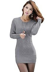 Sweater Round Neck Spring Fall Winter Acrylic/Knit Bodycon Dress/Jumper/Mini Dress 