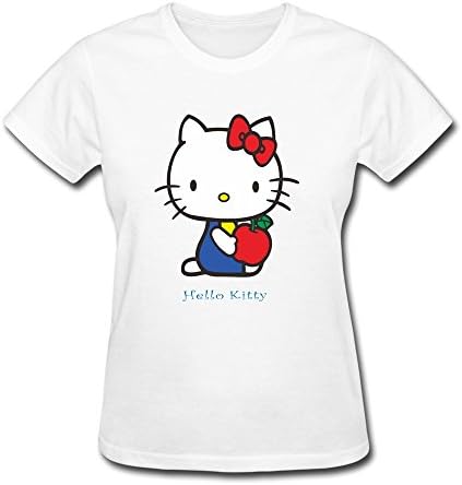 BOAIS Customized Hello Kitty Cartoon Design T Shirts For Woman White