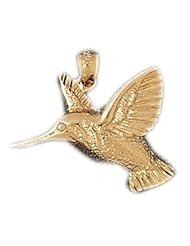 Dazzlers Solid 14k Gold Hummingbird Charm Pendant Available in three colors from jewelsberry (weights: 3.0 grams only)