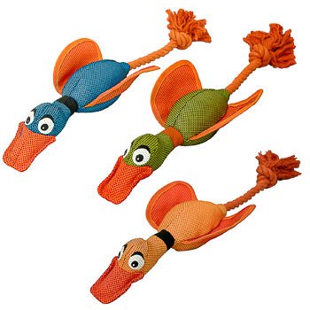 Image of Blue Ribbon Tug-O-Rope Flying Duck Dog Toy, Pack of 3 toys
