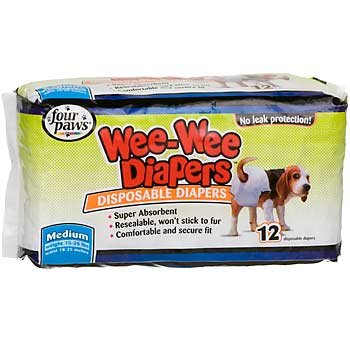 Wee-Wee Disposable Doggie Diapers, Medium
