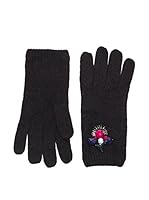 Alice Hannah Guantes de Lana Art Deco Gem Design (Negro)