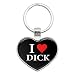 I Love Dick Heart Heart Love Metal Keychain Key Chain Ring