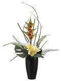 30 inch Heliconia, Plumeria Silk Flower Arrangement in Vase