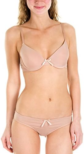 Always a Flirt Juniors Basic Push up Bra and Bikini Briefs (36B/Medium, Nude)