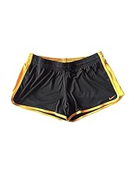 Sports: Nike Womens Dri-Fit 3.5 Fly Knit Training Shorts-Slate/Orange-Large