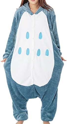 Qeely Animal Adult Onesie Kigurumi Fancy Dress Costume Hoodies Pajamas Sleep wear Blue M