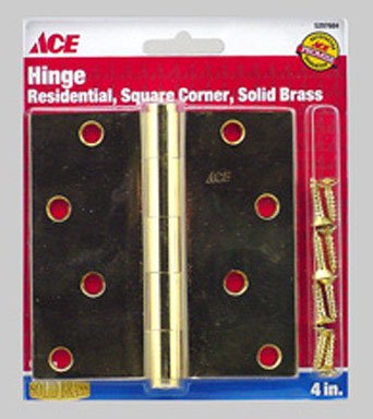 ACE TRADING BHDW 1 01-3550-226 RESIDENTIAL HINGE SQUARE 4 - SOLID BRASS