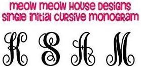 Single Letter Monogram Decal - Cursive - Select Your Size - Custom Initial Sticker For Car, Laptop, Planner, Tumbler, Shot Glass - Tons of Colors