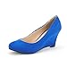 DREAM PAIRS WEDGY Women's Elegant Almond Toe Mid Heel Wedge Pumps Slip On Shoes