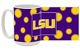 NCAA Louisiana State University 15-Ounce Polka Dots in University Colors Ceramic Mug