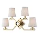 Baker 4-Light Wall Sconce - Aged Brass Finish with White Faux Silk Shade