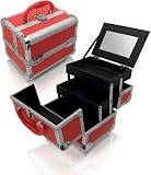Red Aluminum Cosmetic Train Case Style No. TS-81