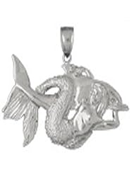 Clevereves 14K White Gold Pendant Mermaid 9.8 - Gram(s)
