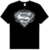 IMAGE OF Superman BIKER METAL Awesome Adult Gothic Black T-shirt, Large