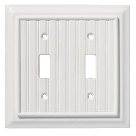 Liberty Hardware 126359 Beadboard Double Switch Wall Plate, White