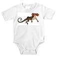 Onesie with reptile, dewlap, spots, lizard, collared, brown