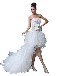 Strapless Organza/Polyester Off the Shoulder Beaded Lace-Up  Dress