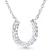 Bling Jewelry CZ Horseshoe Pendant 16inch Necklace