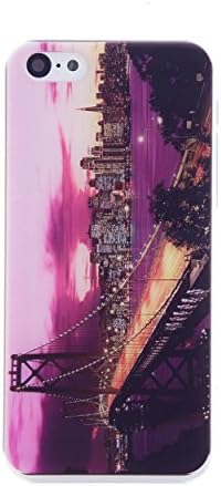 CaseBee® - Golden Gate Bridge Night View From Top iPhone 5C Case (Package includes Screen Protector) (San Francisco View)