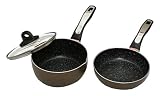 スウィーツマーブル 3点セット 【フライパン18cm+ゆきひら鍋18cm+ガラス蓋】 チョコブラウン