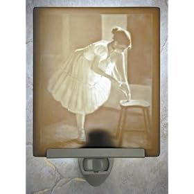 Ballet Dress Rehersal Flat Porcelain Lithophane Nightlight