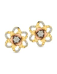 Diamond (0.75 Ct, IJ-SI), 18 Kt Yellow & Rose First Bloom Stud Earrings