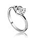Fashion Plaza Use Cubic Zirconia Crystal Double Heart Engagement Ring R37