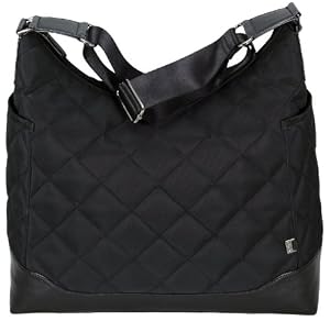 OiOi Baby Quilted Hobo Diaper Bag, Black
