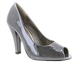 CRINKLE PATENT PEEP TOE HEEL
