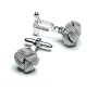 SILVER-Colored Men's Cuff Links. Traditional double knot Cufflinks.