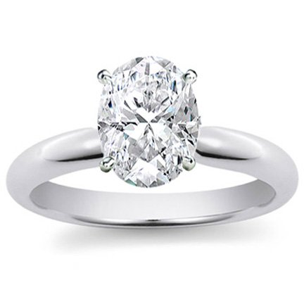 14k White Gold GIA Certified Cushion Cut Diamond Engagement Ring (0.85 Ct, G Color, SI1 Clarity)