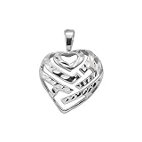 Aloha Heart Pendant in 14K White Gold - Small
