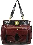 Womens Burgundy Red and Black Designer Handbag