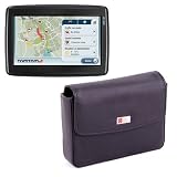 DURAGADGET Executive Genuine Leather Carry Case For 5 Inch Tomtom Models GO LIVE 825 Europe, XXL IQ Routes, Start 25 Europe And GO LIVE 1005 Europe