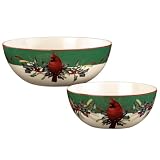 Lenox Winter Greetings Green Serving Bowls, Set of 2