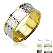 316L Surgical Stainless Steel Rings Featuring IP Gold and Steel Center Maze - Size: 5-14