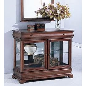 Entry Way Accent Bombe Chest Cherry Finish