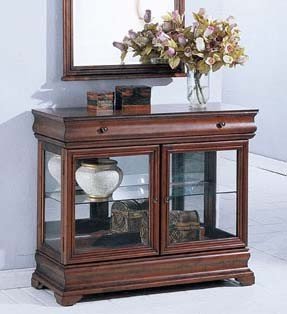 Entry Way Accent Bombe Chest Cherry Finish