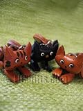 3D Black Cat Cell Phone Charms * SITTING * VANCA Craft Petit Mini Mascot Leather Japanese