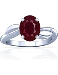 14K White Gold Oval Cut Ruby Solitaire Ring (GIA Certificate)