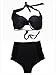 Dear-lover Women's Vintage Push Up High Waisted Bikini Sets Swimsuit Swimwear