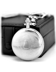 Tirio Silvertone Brass Skeleton Pocket Watch Mechanical Hand Wind Roman Numerals Full Hunter Steampunk