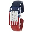 Geneva Platinum American Flag Watch