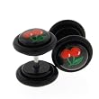 Fake Acrylic Plugs - Black with Red Cherries 16g Wire; 8mm - Sold as a Pair