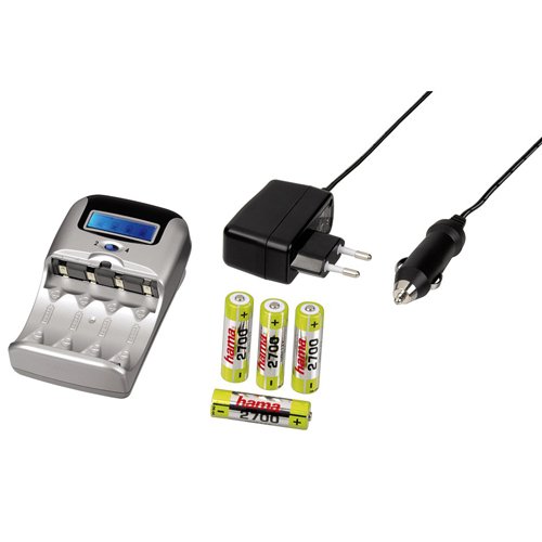 Hama Delta LCD 2/4 Schnell-Ladegerät Set 4x AA 2700 silber Blister