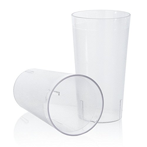Café Break-Resistant Plastic 32oz Restaurant-Quality Beverage Tumblers | Set of 12 Clear