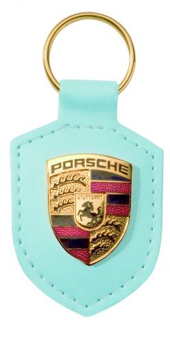 Porsche Crest Key Ring - Lt Blue