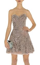 Sexy Strapless Polyester Tiered Lace Backless Evening Dress/Party Dress/Wedding Dress/Tunic 